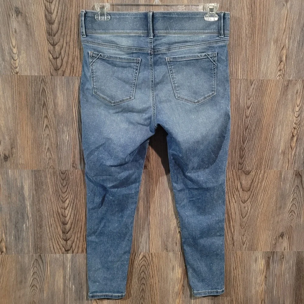 APT 9 Tummy Control Skinny Jeans Size 12 x 27 Speckled Medium Wash Stretch
